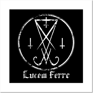 Lucifer - Seal of Satan, Devil, Dark Art, Lucem Ferre Sticker Posters and Art